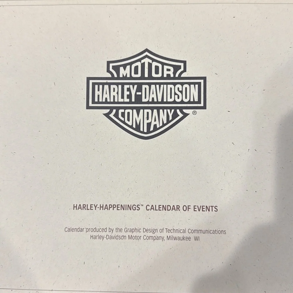 Harley-Davidson 95th Anniversary Calendar with Event Schedule